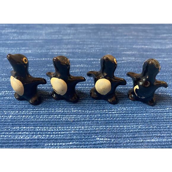 VTG Redware Pottery Penguin Family Standing Figure Japan Lot MCM 1950's 33B - Picture 8 of 10